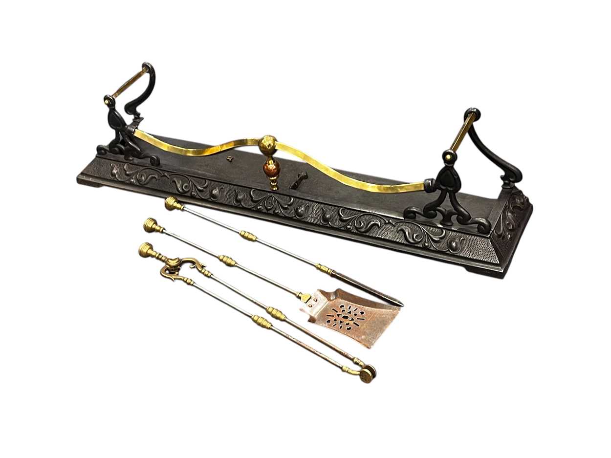 Lot 678 - An Art Nouveau fender and associated steel and...