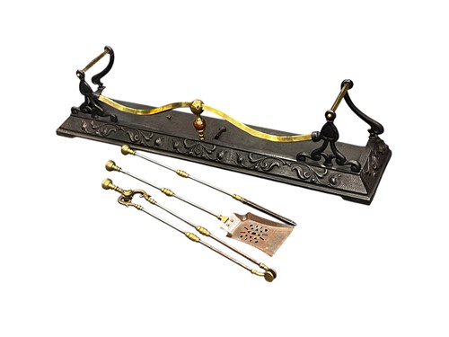 Lot 678 - An Art Nouveau fender and associated steel and...