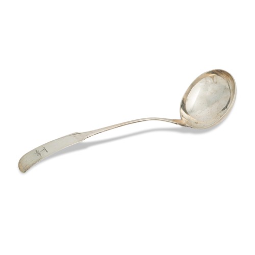 Lot 480 - Dublin - An early 19th century silver soup ladle
