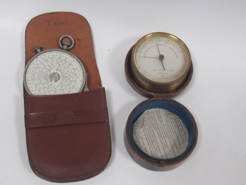 Lot 184 - A Negretti and Zambra leather cased pocket...