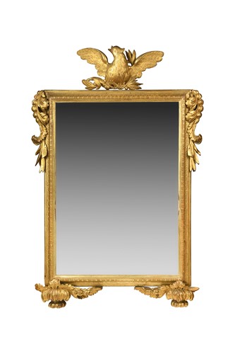 Lot 529 - A carved giltwood wall mirror, 19th century