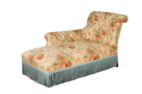 Lot 388 - A Victorian button back chaise longue