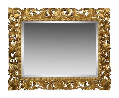 Lot 462 - A Florentine carved giltwood mirror, early 20th century