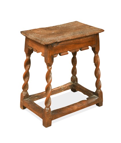 Lot 256 - An oak joint stool, 17th century