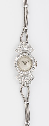 Lot 248 - Cyma - A diamond set cocktail watch on a later 9ct gold bracelet