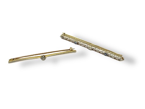 Lot 312 - Two diamond set brooch, tested as 9ct gold and...