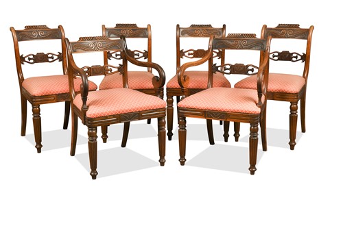 Lot 554 - A set of six Regency rosewood dining chairs