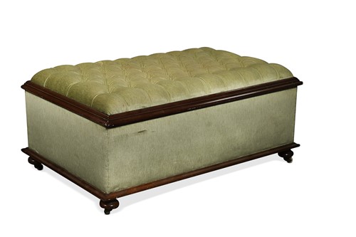 Lot 542 - A Victorian mahogany velvet upholstered box ottoman