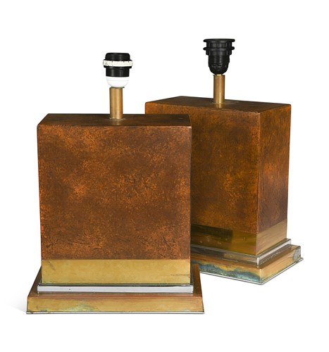 Lot 545 - Pair of Jean Claude Mahey table lamps, 1970s