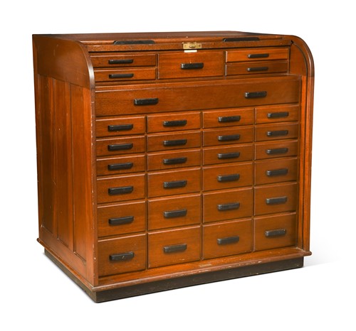 Lot 330 - A roll top jewellers cabinet by Allaway & Son, circa 1930