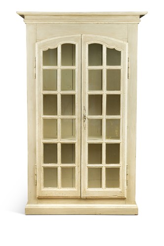 Lot 473 - A French provincial style painted glazed bookcase, 20th century