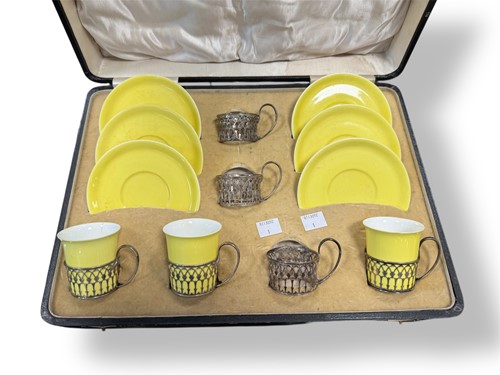 Lot 266A - A cased part Shelley coffee set, with six...