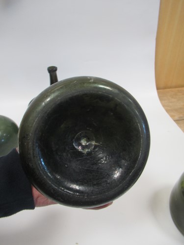 Lot 9 - A group of 18th century bottles, onion shaped...