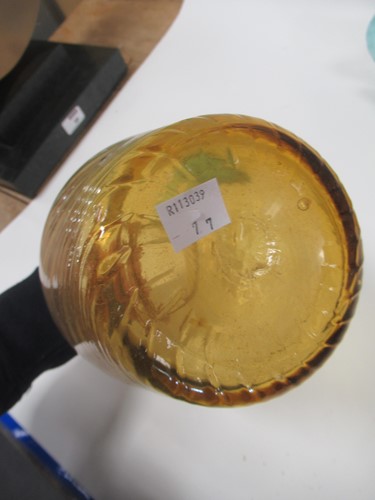 Lot 8 - A hand blown swirled amber glass jug or...