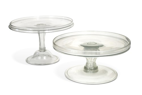 Lot 261 - Two similar George III glass tazzas