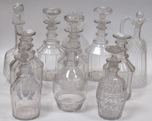 Lot 76 - A 19th century set of three matching decanters;...