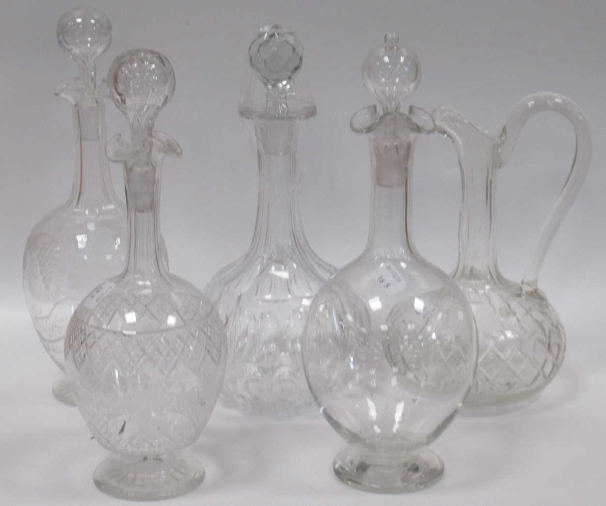 Lot 16 - 19th century and later cut glass claret...