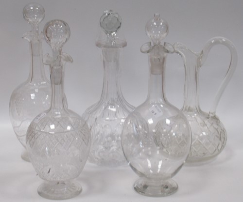 Lot 16 - 19th century and later cut glass claret...