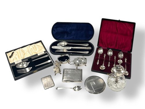 Lot 273 - A collection of silver items including...