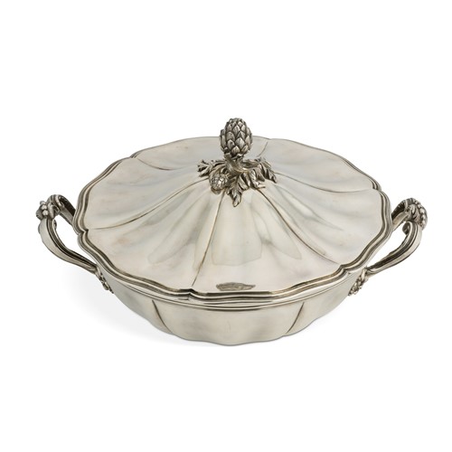 Lot 358 - An early 20th century French metalwares covered vegetable dish