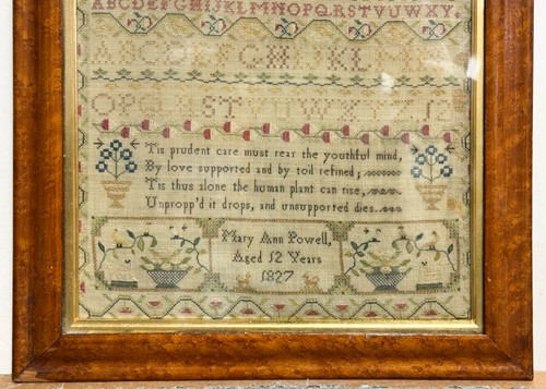 Lot 306 - A George IV needlework sampler, dated 1827