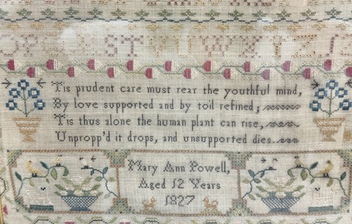 Lot 306 - A George IV needlework sampler, dated 1827