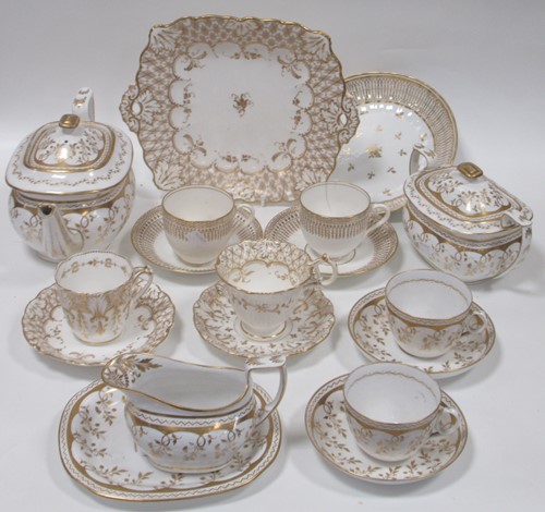 Lot 79 - A 19th century white and gilt bone china...