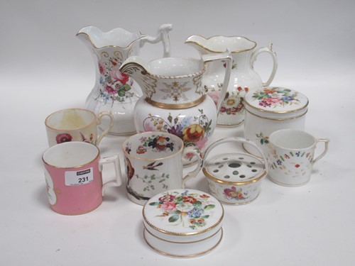 Lot 231 - A group of three 19th century jugs decorated...