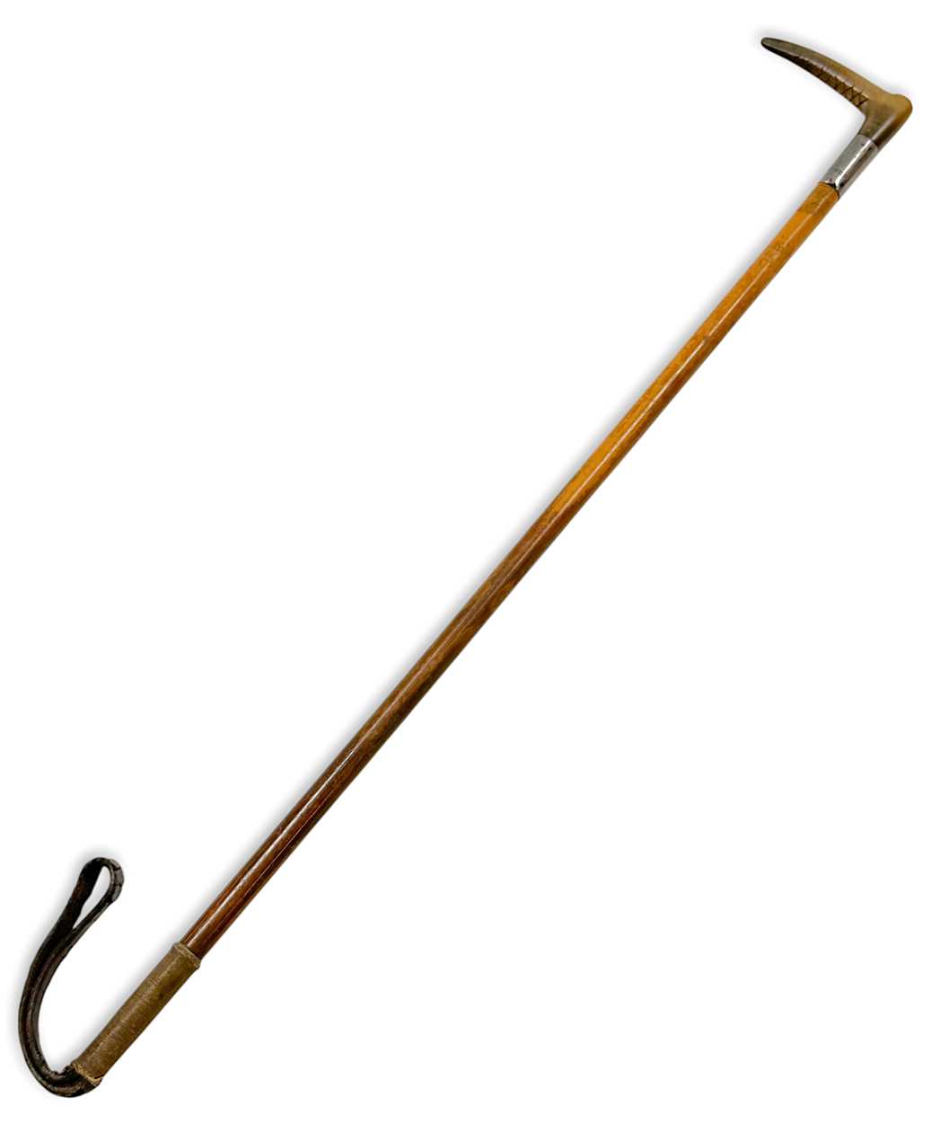 Lot 65 - An Edwardian rhino horn mounted riding crop,