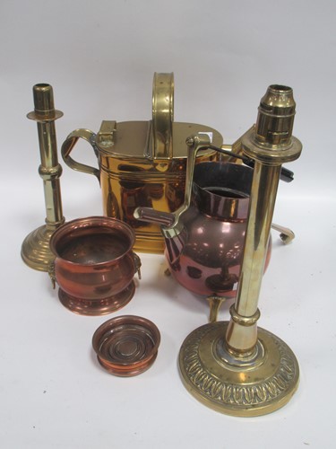 Lot 226 - Quantity of brass and copperwares to include...