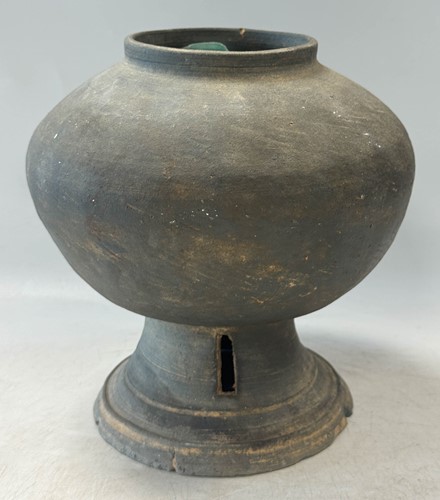 Lot 57 - A Chinese grey pottery vase, Han Dynasty