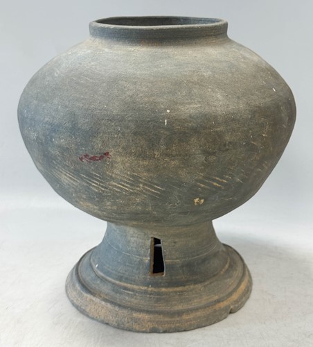 Lot 57 - A Chinese grey pottery vase, Han Dynasty