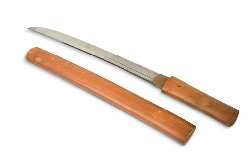 Lot 580 - A Japanese short sword 'Wakizashi', probably 16th century
