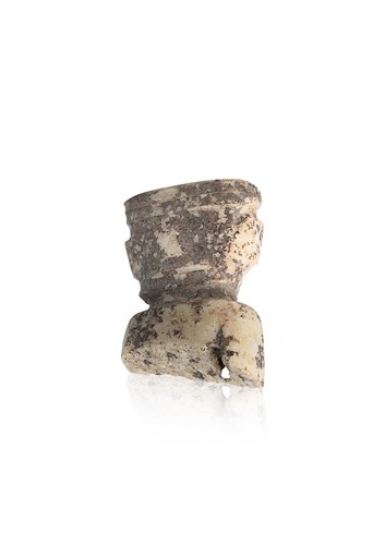 Lot 19 - A Chinese carved white jade ornament, Lingjiatan, Culture (circa 3800-3300 BCE)
