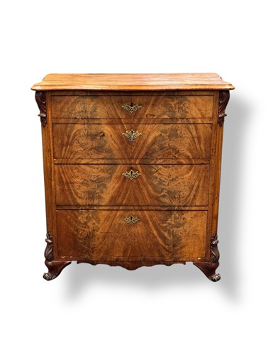 Lot 680 - A 19th century Continental mahogany chest of...