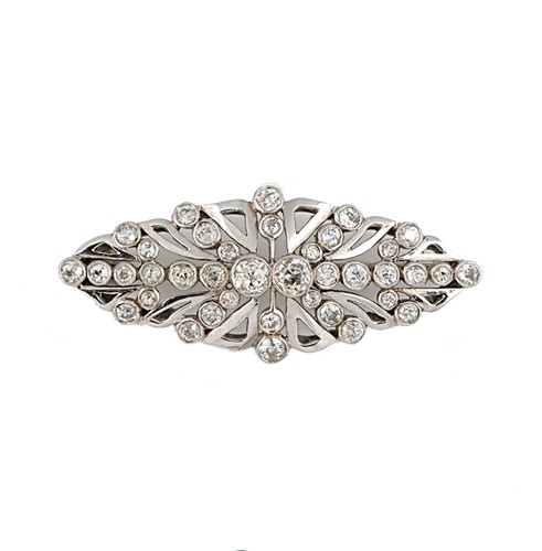 Lot 127 - A 9ct gold mid 20th century diamond panel brooch