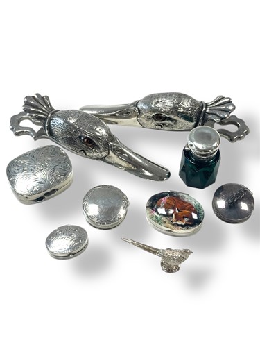 Lot 270 - A collection of modern silver pillboxes,...