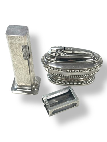 Lot 281 - A silver plated Dunhill 'Tallboy' table cigar...
