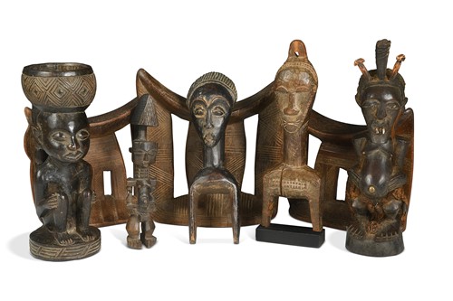 Lot 431 - A Kuba (Congo-DRC), carved wood anthropomorphic cup