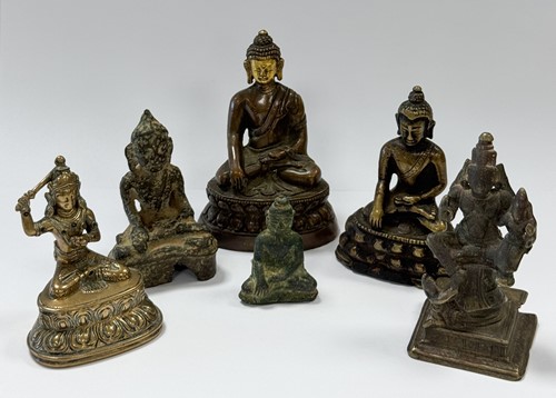 Lot 90 - A Nepalese small copper alloy figure of Buddha, 18th/19th century