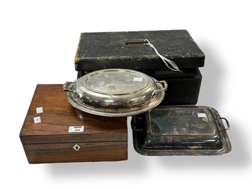 Lot 304 - Two boxes containing a collection of costume...