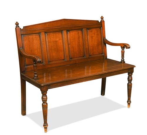 Lot 507 - An Edwardian mahogany hall seat