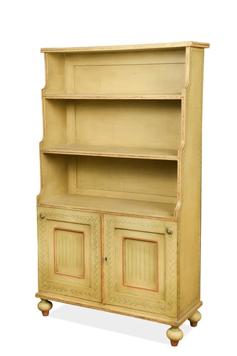 Lot 550 - A Regency style painted waterfall bookcase, late 19th century