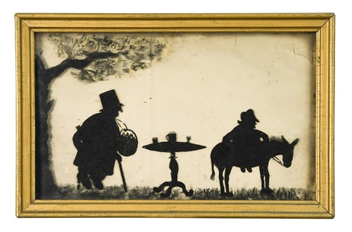 Lot 450 - Two similar framed silhouette pictures, 19th century