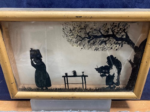Lot 450 - Two similar framed silhouette pictures, 19th century