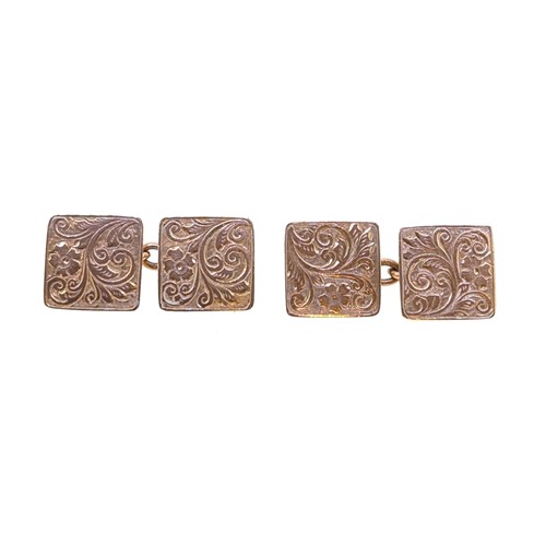 Lot 54 - A pair of 9ct gold cufflinks