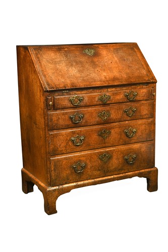 Lot 283 - A George II walnut bureau