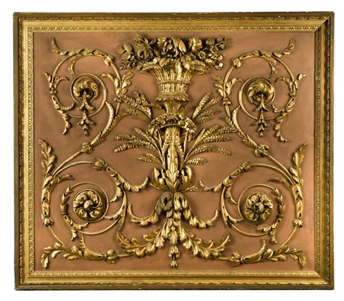 Lot 458 - A Neoclassical style carved and giltwood wall relief, 19th century