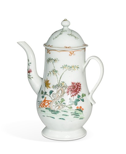 Lot 305 - A Richard Chaffers Liverpool coffee pot and cover, circa1758-60