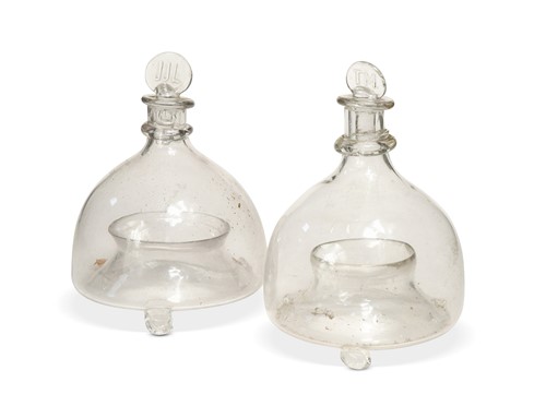 Lot 541 - Two glass fly or wasp catchers, 19th century